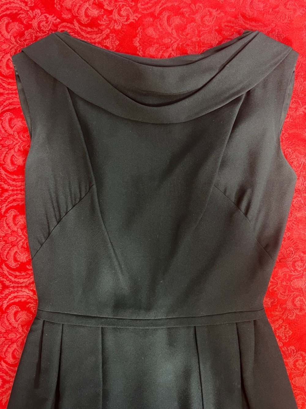 Vintage Handmade Black Sheath Dress Sleeveless Bateau Neck XS-S (Estimated Size) - Picture 2 of 11